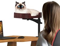 Hamac pour chat moderne en bois massif rectangulaire, réglable et rotatif, à clipser sur table, lit portable