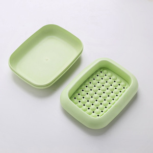 Creative Bathroom Travel Portable Durable Plastic Pp Bar Containers Storage Bamboo Fiber Soap Dish Case With Cover