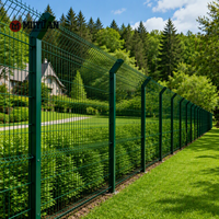 Système de clôture en treillis métallique galvanisé 3D de haute qualité, services de pliage et de découpe, conception soudée courbée en PVC vert à tissage plat