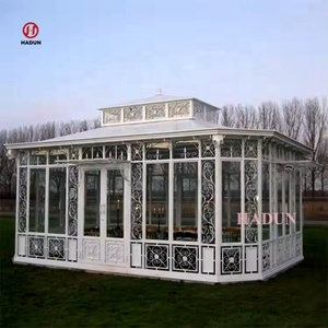 Gazebo Vittoriano da Giardino di Grandi Dimensioni in Ferro Battuto e Vetro di Alta Qualità per Esterni - Product Image 2