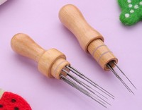 Outils en feutre de laine faits à la main, aiguilles à feutrer avec manche en bois, kit de feutrage de laine DIY, ensemble de 8 aiguilles avec aiguilles, kit de feutrage de laine