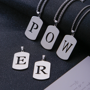 สร้อยคอจี้สร้อยคอแฟชั่นสำหรับผู้ชายทำจากสเตนเลสพร้อมจี้สร้อยคอไข่มุกทรงสี่เหลี่ยม - Product Image 6