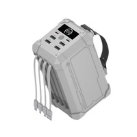 Batterie externe lithium-ion 60000mAh, charge rapide 22.5W, affichage numérique, lampe de camping intégrée, alimentation portable pour extérieur