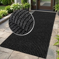 Karpet Keset Pintu Ukuran Khusus Bahan Polyester Alas TPR Anti Selip Tahan Air Keset Pintu Luar Ruangan Ramah Hewan Peliharaan Grosir OEM