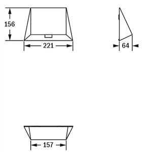 Segnale triangolare luminoso per uscita di emergenza, 28 cm di larghezza, 17,5 cm di altezza, 9 cm di profondità, per illuminazione di sicurezza - Product Image 2
