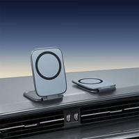Support de téléphone magnétique double pliable pour tableau de bord de voiture, support de téléphone magnétique pour écran d'affichage monté sur véhicule