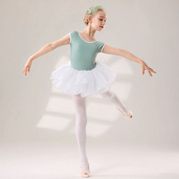 Vestido de Ballet para Niñas BX4089, Cuello Redondo, Traje de Yoga para Niños, Falda Tutú, Ropa de Danza Infantil
