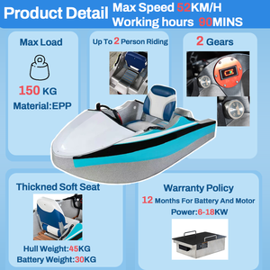 Tabla de Surf Eléctrica de Carreras de 72V 18KW, Cuerpo Ligero de EPP para Deportes Acuáticos de Alta Velocidad en Lagos y Playas - Product Image 2