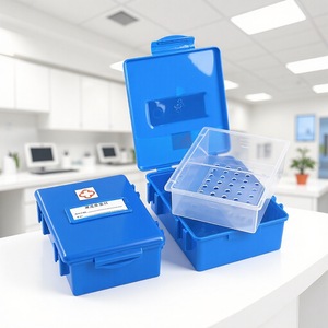 Caja de Desinfección para Termómetros, 15.5cm de Diámetro Interior, Material Plástico PP Azul con Tapa, para Empaquetado Farmacéutico - Product Image 1