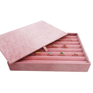 Cổ Phiếu Bán Buôn Đồ Trang Sức Nhẫn Hiển Thị Hộp Nhung Bao Bì Nhẫn Với Nắp Đậy Hộp Xếp Chồng Hộp Khe Hộp Nhẫn Gói Sang Trọng - Product Image 4