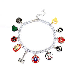 Nuevas Llegadas, Figura <span class=keywords><strong>de</strong></span> Acción <span class=keywords><strong>de</strong></span> Marvel, Pulseras <span class=keywords><strong>de</strong></span> los Vengadores, Pulsera <span class=keywords><strong>de</strong></span> Capitán América, Pulsera <span class=keywords><strong>de</strong></span> Iron Man, Pulsera con Dije para Hombre - Product Image 2