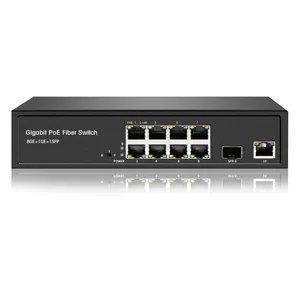 Top quality full gigabit 10/100/1000Mbps Network switch 48V high power 150W fiber 8 ports PoE switch for IP CCTV