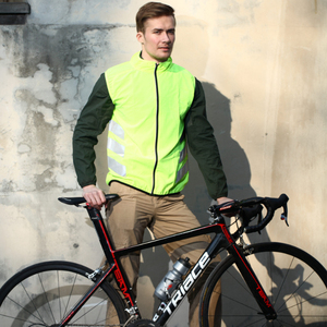 Nuit salut vis fluorescent <span class=keywords><strong>jaune</strong></span> sans manches hors route jogging course à pied vélo cyclisme sport de plein air vêtements réfléchissants <span class=keywords><strong>gilet</strong></span> de sécurité - Product Image 4