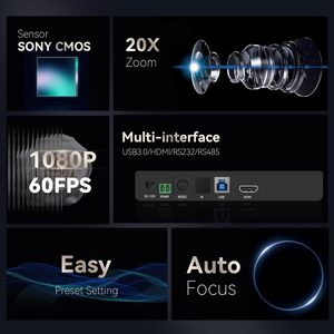 Caméra PTZ TEVO-VHD20H 20x numérique avec suivi automatique IA à 350 degrés, rotation Full HD, USB HDMI, pour visioconférence - Product Image 6