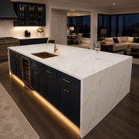 Dalle de quartz technique Cloud Stone 3200x1600mm |   Certifié CE SGS |   Moderne |   Table de cuisine d'hôtel, îlot central, meuble-lavabo de salle de bain