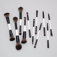 HMU Dual Ended Oem 2 en 1 Marque Privée Logo Personnalisé Ensemble de Pinceaux de Maquillage de Luxe Vegan de Haute Qualité Kit Cosmétique Pinceaux pour le Maquillage
