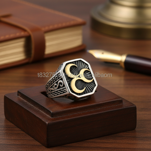 925K Sterling <b>Silver</b> Crescent <b>Men</b> <b>Ring</b> - Product Image 3