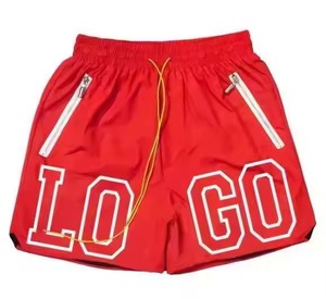 Shorts en maille pour hommes, imprimés lettres, pour le basketball, la course et la gym, style Hip Hop ample, streetwear décontracté, Rhudeing - Product Image 5