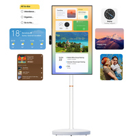 Whalescreen - Televisor Inteligente Android 12 con Pantalla Táctil LED de 32 Pulgadas, Resolución 1080p Full HD, 10 Puntos de Contacto, Cámara de 5MP, Funciona con Batería, con Ruedas Portátiles
