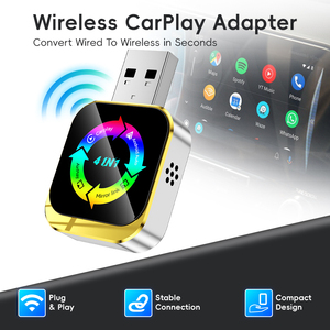 Adaptador portátil 4 en 1 inalámbrico Carplay Android Auto Mirror Link Airplay, convierte Carplay con cable a inalámbrico. - Product Image 1