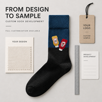 Chaussettes personnalisées OEM pour l'automne en polyester/nylon/coton/fibre de bambou/laine, résistantes aux accrocs, séchage rapide, sans couture, impression numérique 360°