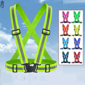 <span class=keywords><strong>Gilet</strong></span> réfléchissant vert, gilets de sécurité haute visibilité, sangle légère et lumineuse réglable, équipement néon - Product Image 1