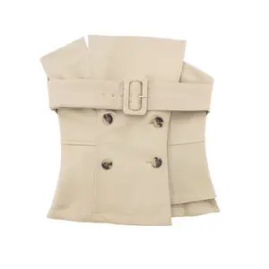 Pb & za corset feminino cinto trincheira, costas nuas, vintage camis chique, verão 2023