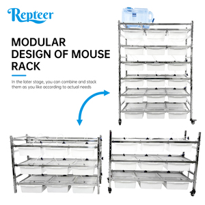Étagère suspendue multifonctionnelle en acier inoxydable et plastique, à 6 niveaux et 18 tiroirs, pour petits animaux - Product Image 2