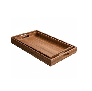 Plateau de service en bois rectangulaire personnalisé, plateau de table en bois pour café et thé, plateau de service en bois pour fruits et légumes - Product Image 5
