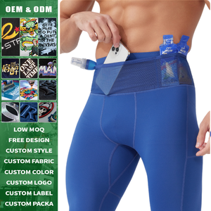 Collants de compression pour hommes Second Skin, pantalon de sport taille haute, respirant, séchage rapide, leggings de course, logo personnalisé - Product Image 4