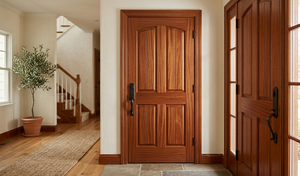Porte en bois d'acajou classique moderne, panneau massif, design élégant, finition robuste et durable pour la maison, l'hôtel, le bureau, taille personnalisable - Product Image 4