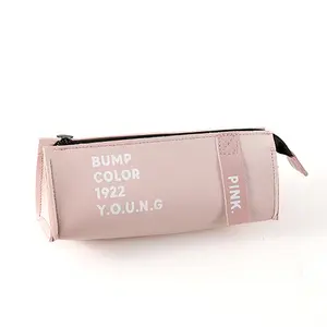 New fashion design hot sales PU leather simple design waterproof pencil pouch for school coffee