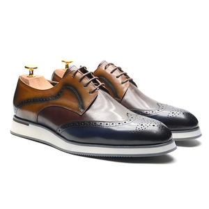 Marque populaire pour hommes - classique, artisanal, sur mesure - style classique en cuir de vachette patchwork, chaussures décontractées, chaussures de sport, chaussures de ville - Product Image 5