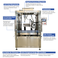 Machine de remplissage et d'embouteillage automatique à pression négative pour le Cognac Hennessy, la Tequila Don Julio, le Whisky Jack Daniel's