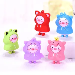 Dihua OEM Custom 5cm Cartoon Cute 3D Soft PVC Fashion Jungle Animal Models Pig Figure for Kids - Product Image 1
