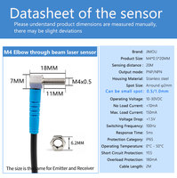 Larga distancia de detección Micro IP65 a través del haz Sensor óptico fotoeléctrico 50mm 100mm 600 metros interruptor fotoeléctrico