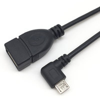 Cable USB Micro OTG en Ángulo Recto, Conector de Extensión USB Macho a Hembra Tipo A