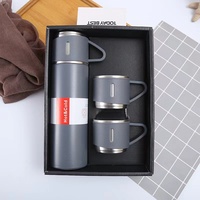 Pabrik grosir harga murah terisolasi termal botol air Set Hadiah 304 SS vakum termos cangkir 3 tutup 12-24 jam termal