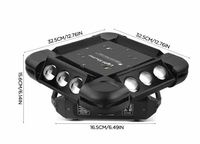 Projecteur laser LED RVBW pleine couleur 12*10W DMX512/Contrôle automatique/Vocal IP33 Ra90 CRI Dimmable en alliage d'aluminium à fixation suspendue 5000K