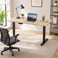 Bureau assis-debout moderne ergonomique réglable en métal et bois, capacité de charge 70 kg, pour chambre, école, bureau, poste de travail