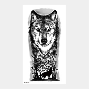Adesivi per tatuaggi animali, tigre, leone, testa <span class=keywords><strong>di</strong></span> lupo e potenti adesivi per trasferimento d'acqua a metà braccio grandi - Product Image 6