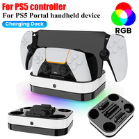 USB Typ-C RGB-Licht P5 Kabellose Schnell-Dual-Controller-Ladestation für PlayStation5 DualSense PS5 PS Portal Konsole