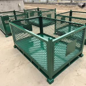Katlanabilir Metal Lojistik Konteyneri (otomobiller için) İstiflenebilir Galvanizli Depo İstiflenebilir Katlanır Endüstriyel Çelik Palet Metal Kutu - Product Image 4