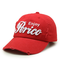 Gorra de béisbol desgastada con bordado Vintage para exteriores con logotipo 3D personalizado