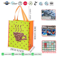 Op maat gemaakte tas van gerecycled koffieprut met logo, VIP koffie PP non-woven draagtas voor drankjeswinkel