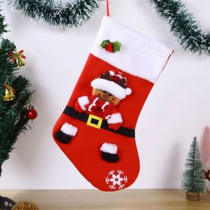 Nuevas Calcetines Suaves de Algodón para Decoración de Árbol de Navidad, Bolsa de Dulces; Bolsa de Regalo de Papá Noel, Reno y Muñeco de Nieve - Product Image 3