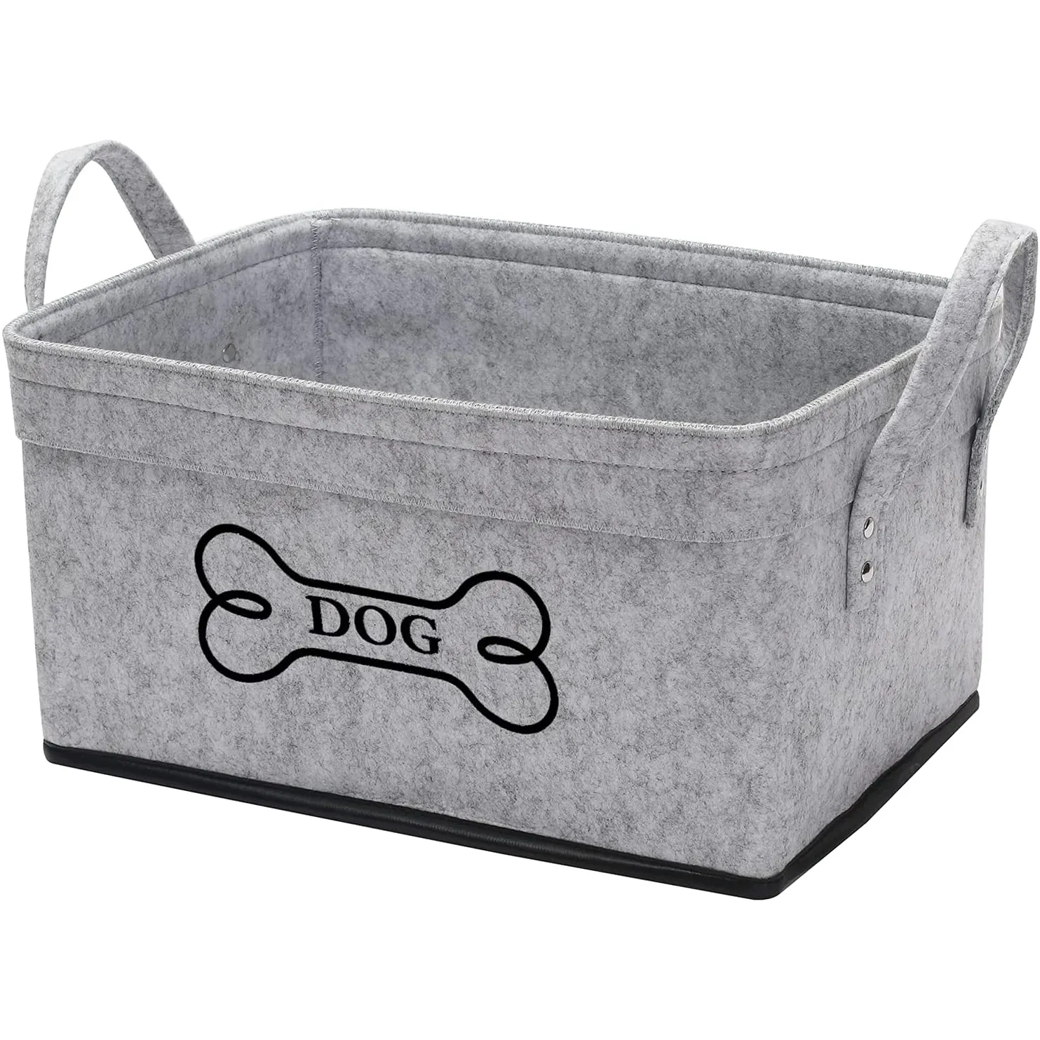 Cubo de almacenamiento de fieltro suave para mascotas, cesta organizadora Rectangular, caja de juguetes para perros, cesta grande de lavandería