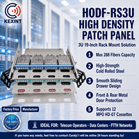 KEXINT Panneau de brassage fibre optique haute densité 3U 19 pouces 288 fibres, boîtier coulissant MPO MTP avec 12 modules cassette HD-07