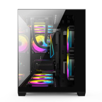 White Panoramic Micro ATX PC Case Dual Glass Side Support 400mm GPU 360mm Radiator 9 Fans High Airflow Gaming Chassis OEM