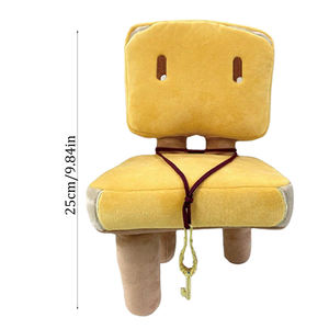 J590 Nuovo Simpatico Gatto Bianco e Nero <span class=keywords><strong>Anime</strong></span> Giapponese con Tre Zampe, Sedia Gialla, Peluche Decorativo - Product Image 2